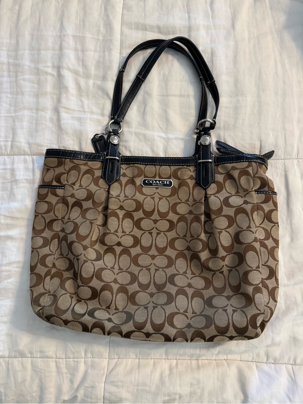 Coach Gallery Signature Jacquard North South Tote